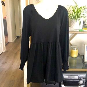 NWOT Anthropologie Maeve Tunic Top with Rouched Sleeves Size Large $98 Boho
